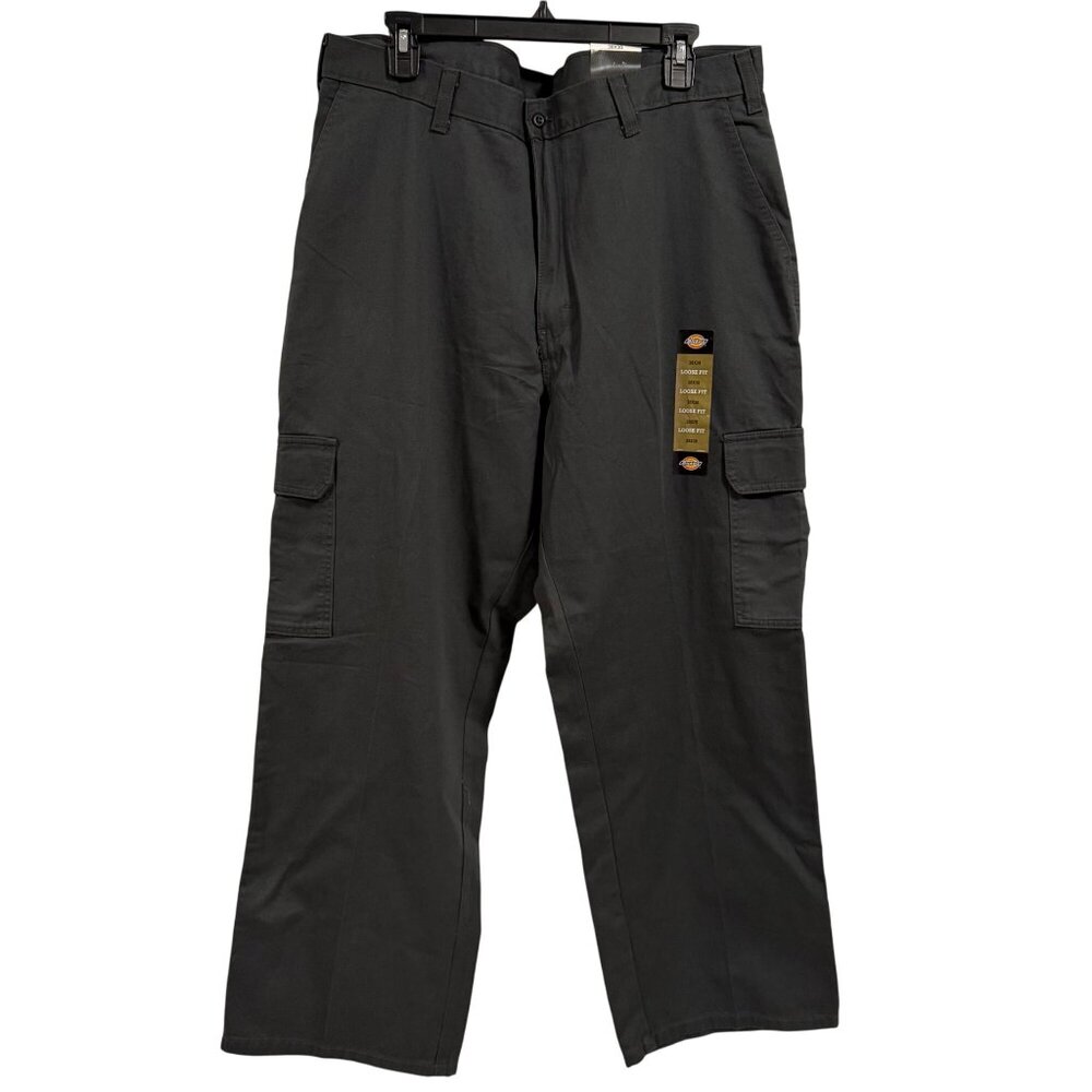 Dickies Loose Fit‎ Straight Leg Cargo Pants Charcoal Gray Size 38 x 30 NWT